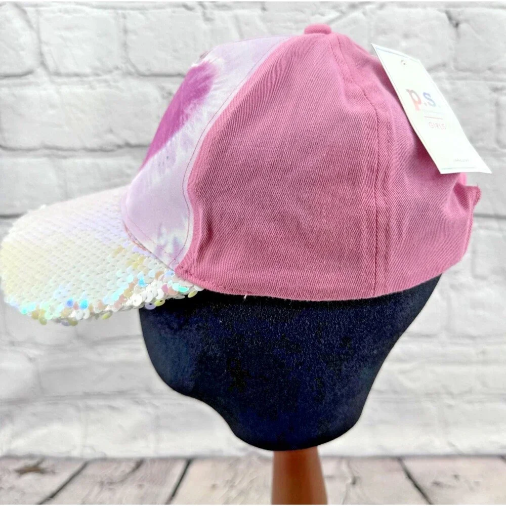 NWT Sequin Heart Baseball Cap Tie Dye Heart Hat p.s. from Aeropostale Adjustable